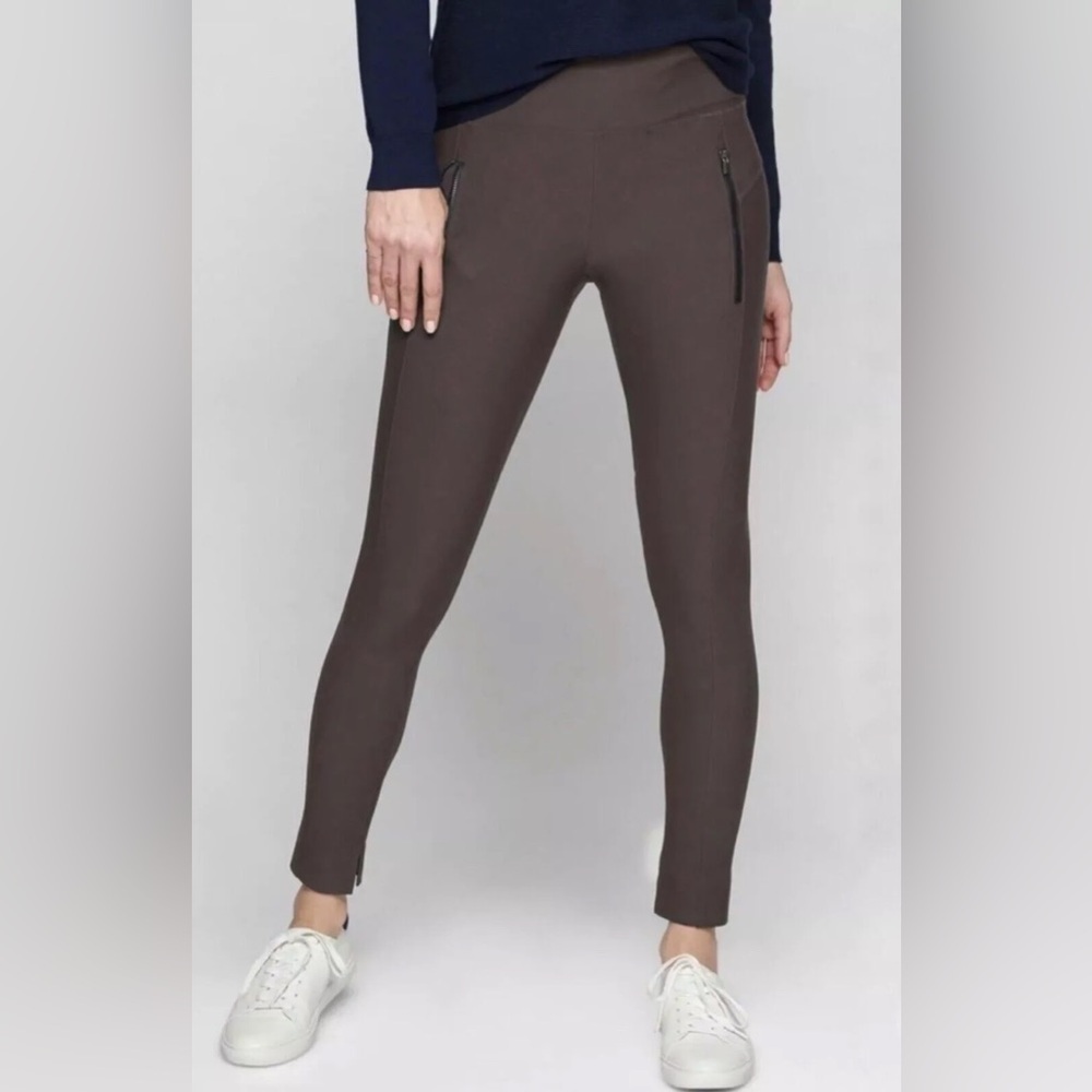 Athleta Women’s Stellar Tights Espresso Dark Brown Pants Zip Pockets Size Small